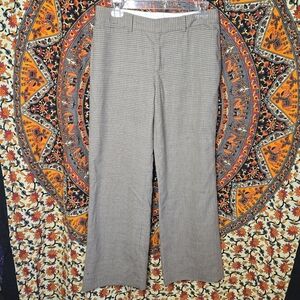 Petite Sophisticate Tan & Gray Plaid Wool Blend Dress Pants Womens Petite 8